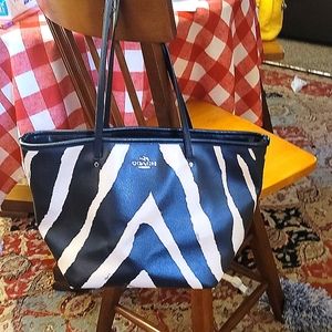 AUTHENTIC Coach Zebra Print Tote